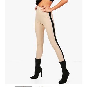 BooHoo - Jess Contrast Side Stripe Crepe Legging